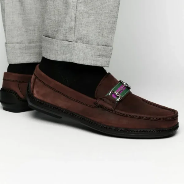 handsewn_shoe_co_nubuck_s_5.webp Best Sale Handsewn Shoe Co. Nubuck Stripe Loafers Dark Brown DarkBrown