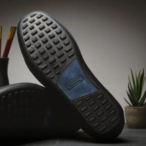 Best Sale Handsewn Shoe Co. Nubuck Stripe Loafers Navy