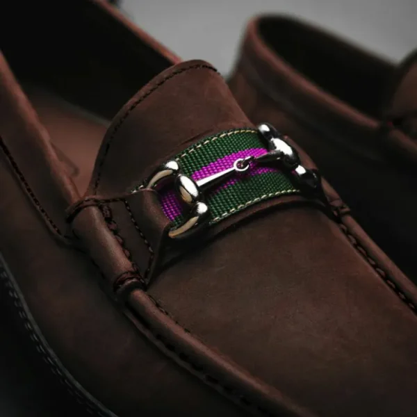 handsewn_shoe_co_nubuck_s_9.webp Best Sale Handsewn Shoe Co. Nubuck Stripe Loafers Dark Brown DarkBrown