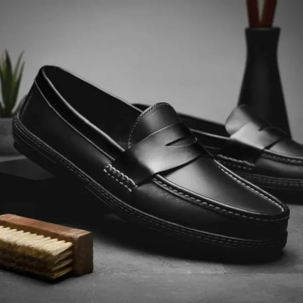 Fashion Handsewn Shoe Co. Penny Driver Black