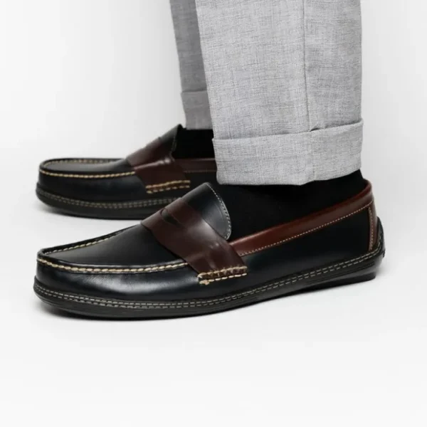 Fashion Handsewn Shoe Co. Penny Driver Black / Brown BlackBrown