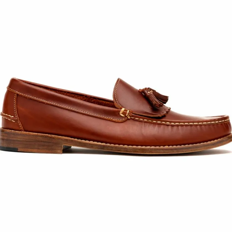 Best Sale Handsewn Shoe Co. Tassel Kilt Loafer Brown