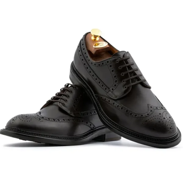 Outlet Harris Shoes 1913 Harris Firenze 1913 Calfskin Wingtip Derby Shoes Brown