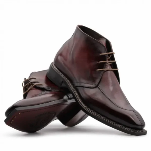 harris_firenze__calfskin__2-8.webp Clearance Harris Shoes 1913 Harris Firenze 1913 Calfskin Leather Chelsea Boots Red