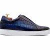 Hot Harris Shoes 1913 Harris Firenze 1913 Crocodile Print Sneakers Blue
