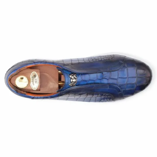 harris_firenze__crocodile_1-4.webp Hot Harris Shoes 1913 Harris Firenze 1913 Crocodile Print Sneakers Blue