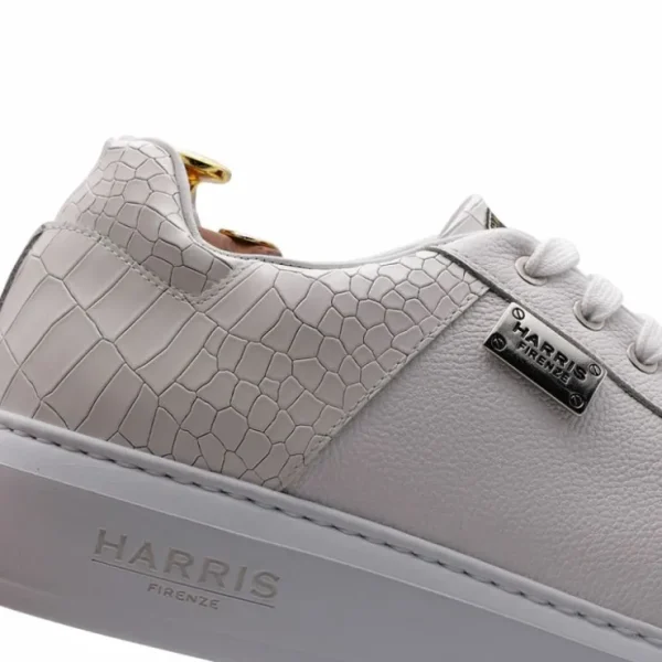 harris_firenze__crocodile_2-1.webp Flash Sale Harris Shoes 1913 Harris Firenze 1913 Crocodile Print / Genuine Leather Sneakers White