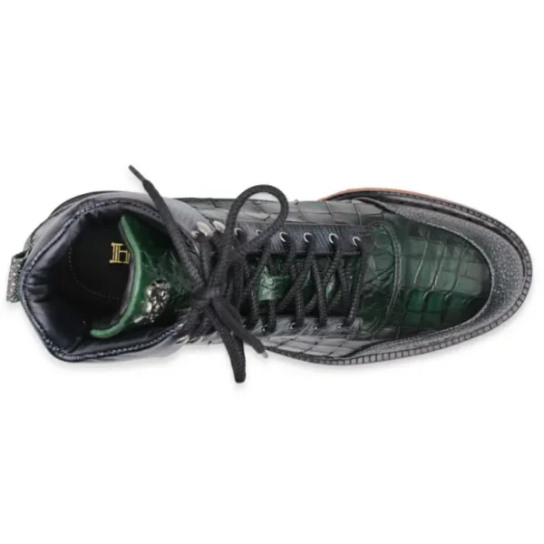 harris_firenze__crocodile_2-12.webp Cheap Harris Shoes 1913 Harris Firenze 1913 Crocodile Print Leather Boots Green