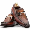 Fashion Harris Shoes 1913 Harris Firenze 1913 Crocodile Print Moccasin Brown
