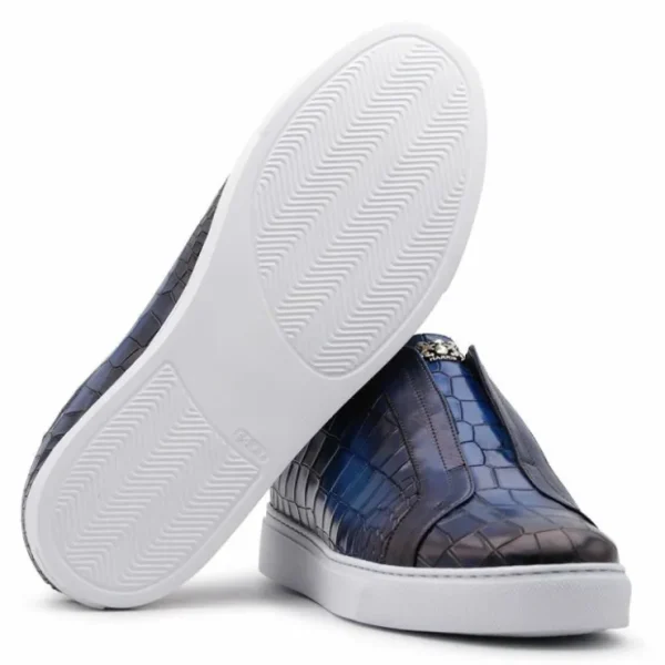 harris_firenze__crocodile_2-4.webp Hot Harris Shoes 1913 Harris Firenze 1913 Crocodile Print Sneakers Blue
