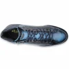 Outlet Harris Shoes 1913 Harris Firenze 1913 Crocodile Print / Calfskin Boots Blue