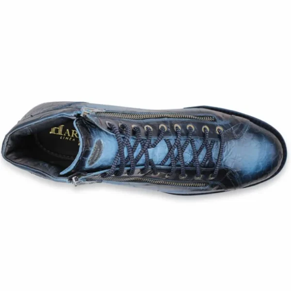 harris_firenze__crocodile_3-6.webp Outlet Harris Shoes 1913 Harris Firenze 1913 Crocodile Print / Calfskin Boots Blue
