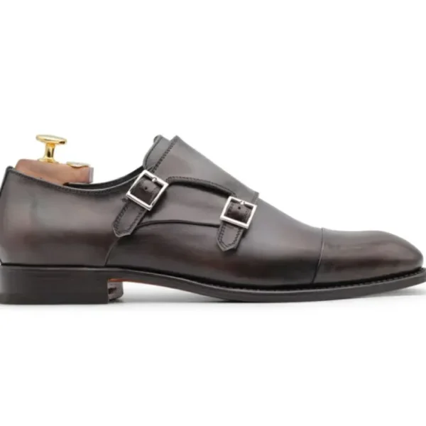harris_firenze__double_le_0.webp New Harris Shoes 1913 Harris Firenze 1913 Double Leather Buckle Monk Strap Brown