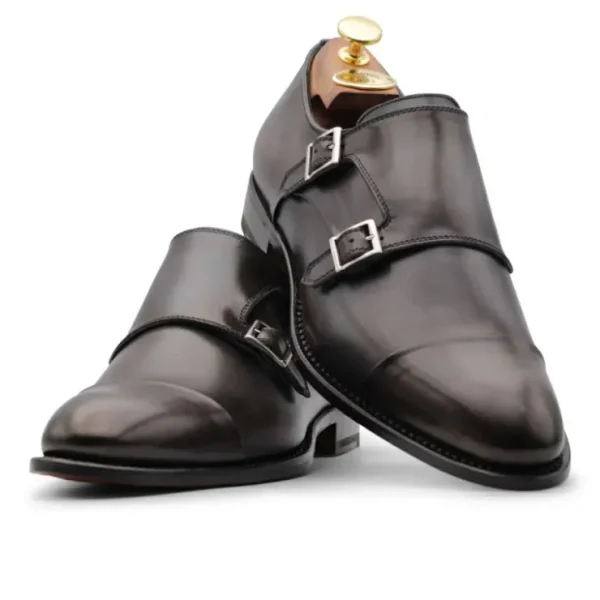 harris_firenze__double_le_1.webp New Harris Shoes 1913 Harris Firenze 1913 Double Leather Buckle Monk Strap Brown