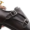New Harris Shoes 1913 Harris Firenze 1913 Double Leather Buckle Monk Strap Brown