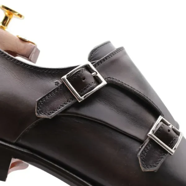 harris_firenze__double_le_2.webp New Harris Shoes 1913 Harris Firenze 1913 Double Leather Buckle Monk Strap Brown