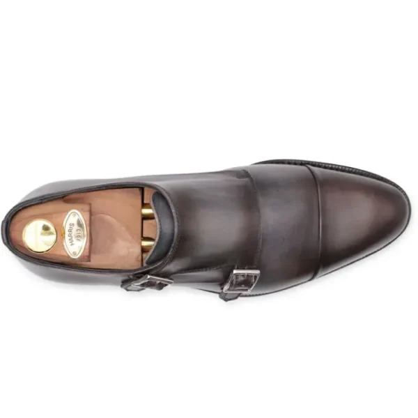 harris_firenze__double_le_3.webp New Harris Shoes 1913 Harris Firenze 1913 Double Leather Buckle Monk Strap Brown
