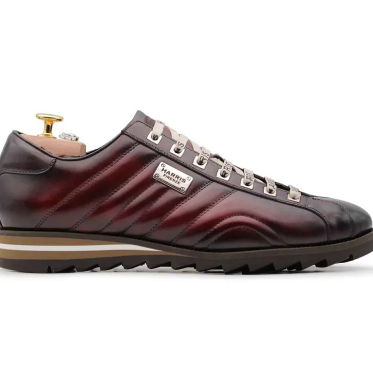 Outlet Harris Shoes 1913 Harris Firenze 1913 Hand-Painted Leather Sneakers Burgundy