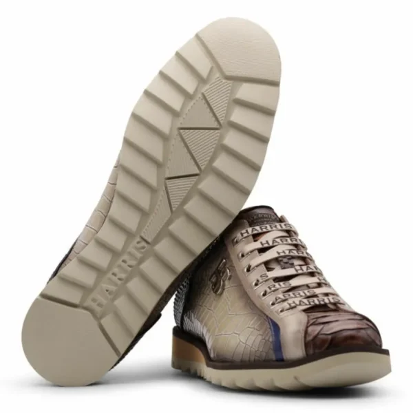 harris_firenze__handpaint_2-6.webp Outlet Harris Shoes 1913 Harris Firenze 1913 Hand-Painted Premium Leather Sneakers Grigi