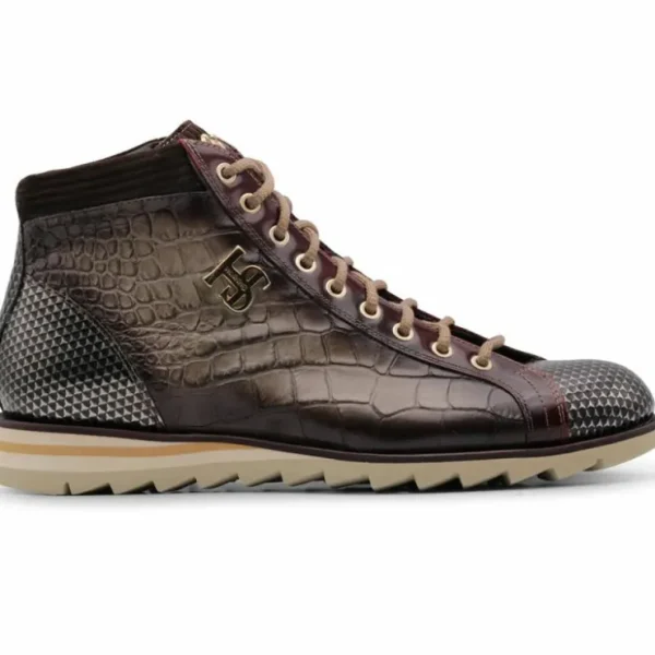 harris_firenze__kubrik_pr_0.webp Best Harris Shoes 1913 Harris Firenze 1913 Kubrik Print Leather Ankle Boots Brown