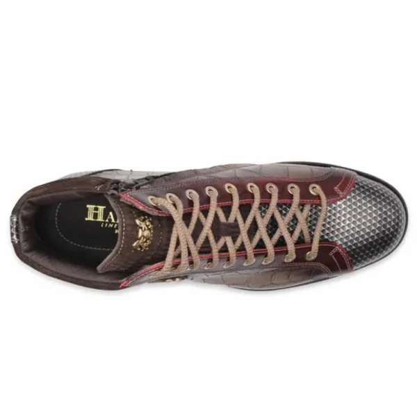harris_firenze__kubrik_pr_1.webp Best Harris Shoes 1913 Harris Firenze 1913 Kubrik Print Leather Ankle Boots Brown
