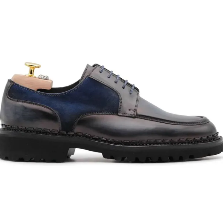 Online Harris Shoes 1913 Harris Firenze 1913 Leather / Suede Derby Shoes Blue