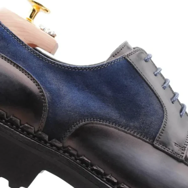 harris_firenze__leather___2.webp Online Harris Shoes 1913 Harris Firenze 1913 Leather / Suede Derby Shoes Blue