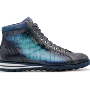 Sale Harris Shoes 1913 Harris Firenze 1913 Leather Ankle Boots Blue