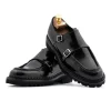 New Harris Shoes 1913 Harris Firenze 1913 Leather Double Monk Strap Black