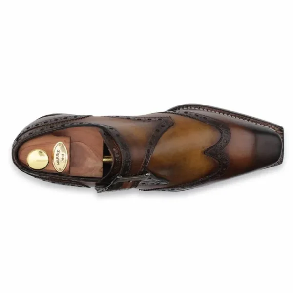 harris_firenze__leather_m_1-1.webp Fashion Harris Shoes 1913 Harris Firenze 1913 Leather Monkstrap Wingtip Shoes Brown