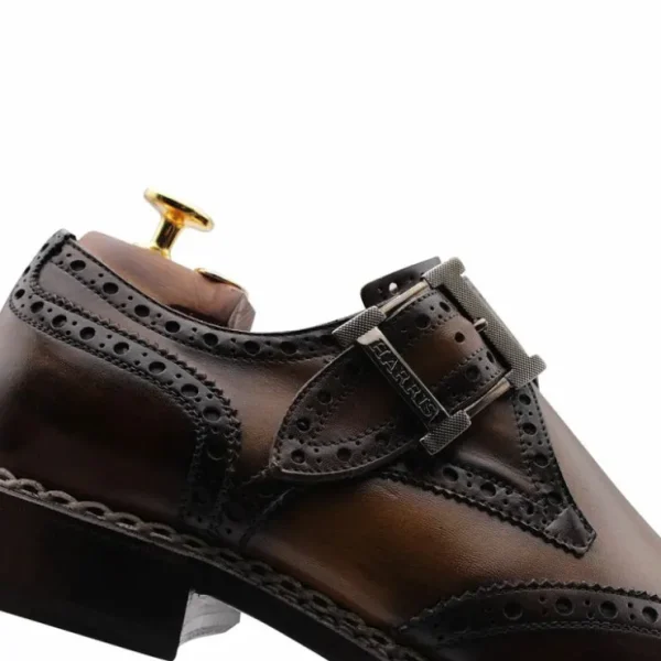 harris_firenze__leather_m_3-1.webp Fashion Harris Shoes 1913 Harris Firenze 1913 Leather Monkstrap Wingtip Shoes Brown