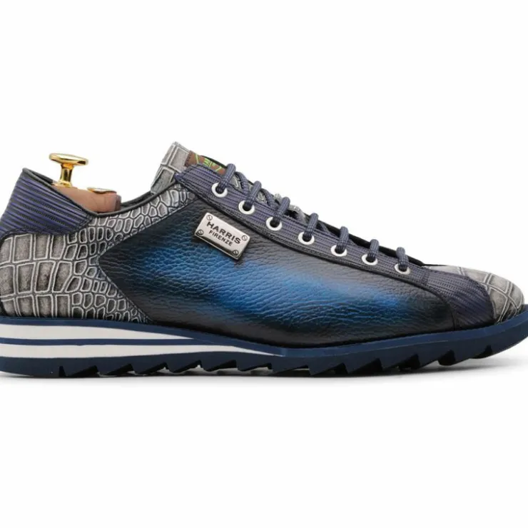 Sale Harris Shoes 1913 Harris Firenze 1913 Leather Sneakers Blue