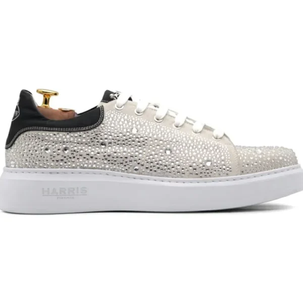 harris_firenze__lowtop_fi_0.webp New Harris Shoes 1913 Harris Firenze 1913 Low-Top Fine Crystal Sneakers Beige