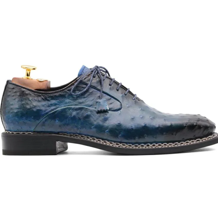Sale Harris Shoes 1913 Harris Firenze 1913 Ostrich Leather Norwegian Construction Oxford Blue