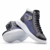 Outlet Harris Shoes 1913 Harris Firenze 1913 Ostrich Print Calfskin Hi-Top Sneakers Blue