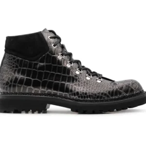 Shop Harris Shoes 1913 Harris Firenze 1913 Pedula Crocodile Print Boots Black