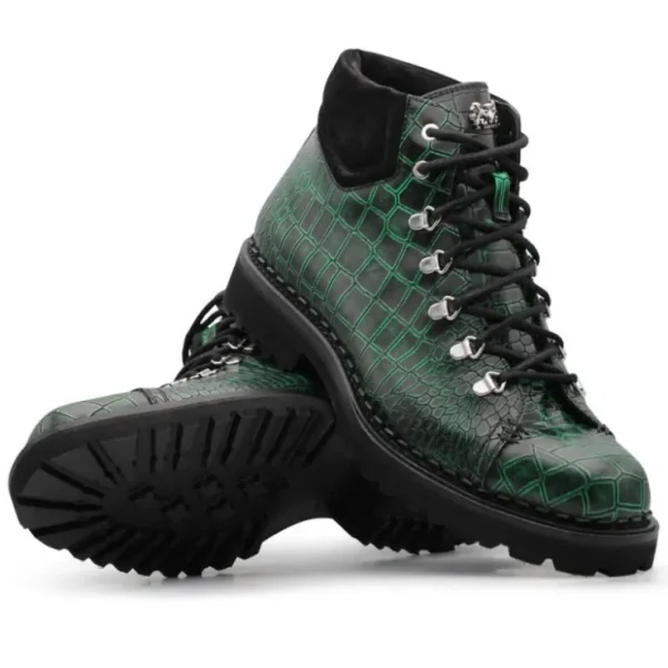 harris_firenze__pedula_cr_2-3.webp Online Harris Shoes 1913 Harris Firenze 1913 Pedula Crocodile Print Boots Green