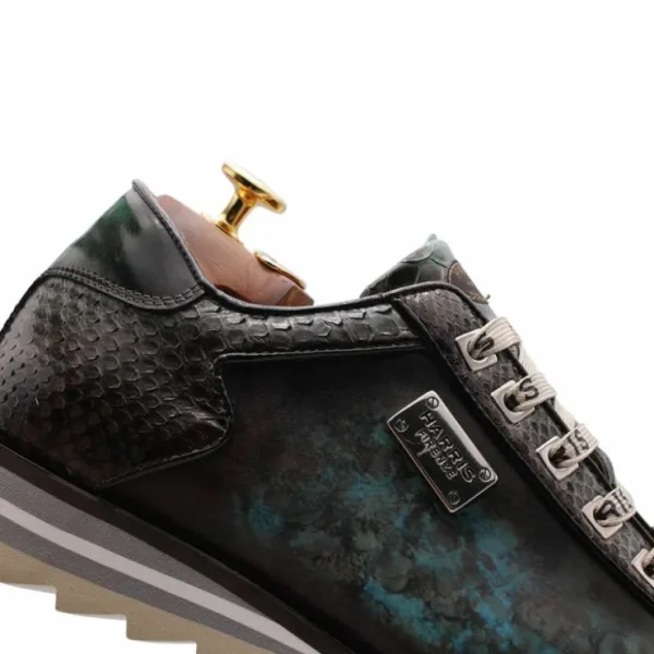 New Harris Shoes 1913 Harris Firenze 1913 Penelope Premium Leather Sneakers Green