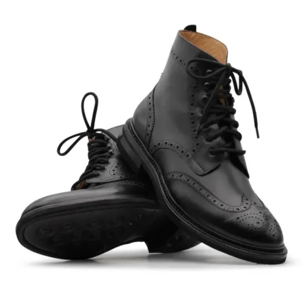 harris_firenze__polish_co_1-1.webp Clearance Harris Shoes 1913 Harris Firenze 1913 Polish Coashed Leather Brogue Boots Black