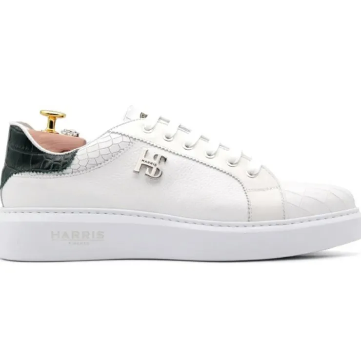 Outlet Harris Shoes 1913 Harris Firenze 1913 Printed Leather Sneakers White