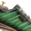 Fashion Harris Shoes 1913 Harris Firenze 1913 Quilted Stitching Leather Sneakers Green