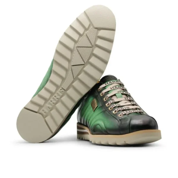 Fashion Harris Shoes 1913 Harris Firenze 1913 Quilted Stitching Leather Sneakers Green