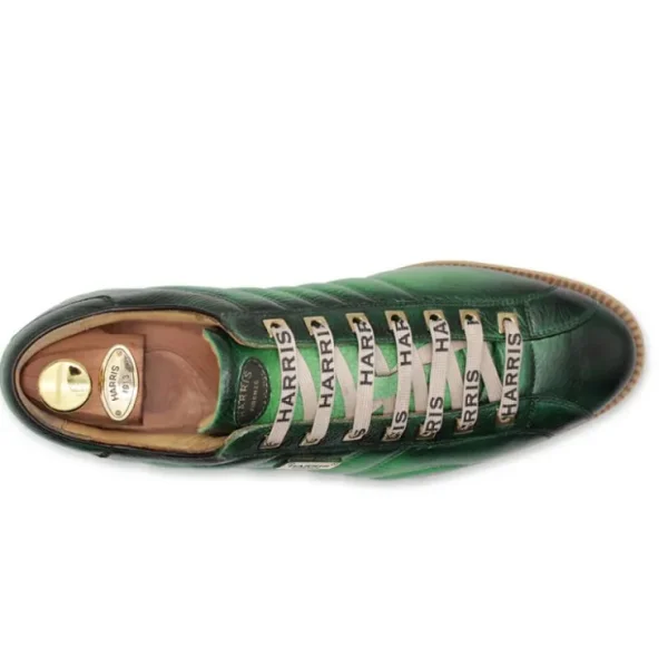 Fashion Harris Shoes 1913 Harris Firenze 1913 Quilted Stitching Leather Sneakers Green