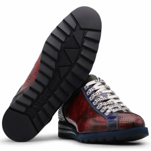 harris_firenze__refined_d_2-2.webp Sale Harris Shoes 1913 Harris Firenze 1913 Refined Details Leather Sneakers Red