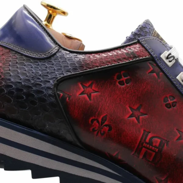 harris_firenze__refined_d_3-1.webp Sale Harris Shoes 1913 Harris Firenze 1913 Refined Details Leather Sneakers Red