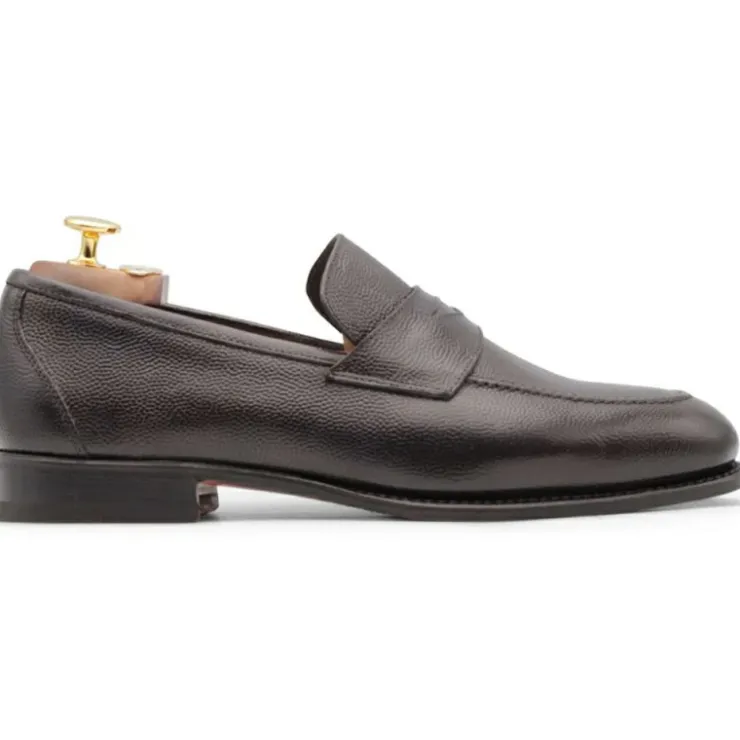 Outlet Harris Shoes 1913 Harris Firenze 1913 Rice Grain Embossed Leather Brown
