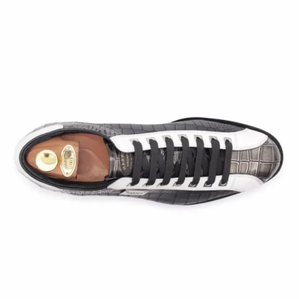 harris_firenze__rubberize_1.webp Hot Harris Shoes 1913 Harris Firenze 1913 Rubberized Crocodile Print Sneakers Black