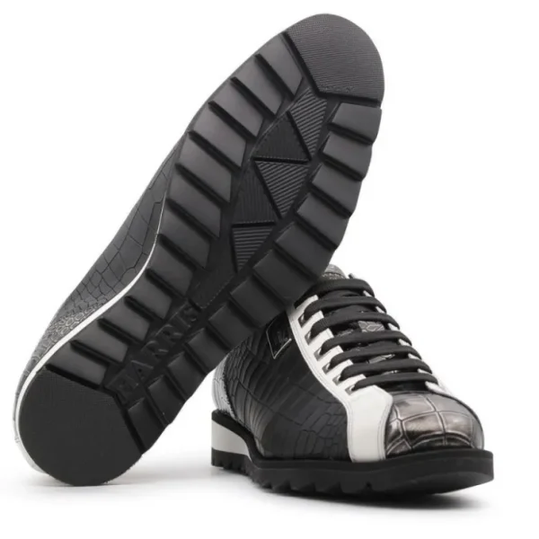 harris_firenze__rubberize_2.webp Hot Harris Shoes 1913 Harris Firenze 1913 Rubberized Crocodile Print Sneakers Black