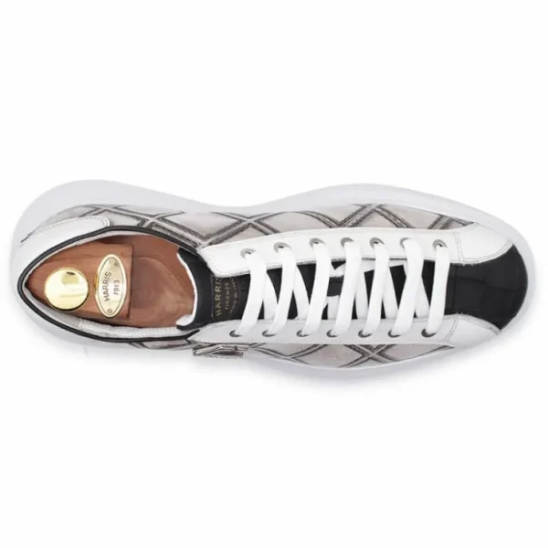 harris_firenze__rumble_pr_1.webp Discount Harris Shoes 1913 Harris Firenze 1913 Rumble Print Leather Sneakers Grey