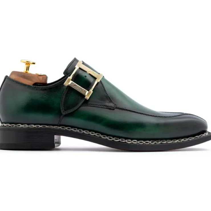 Hot Harris Shoes 1913 Harris Firenze 1913 Single Buckle Leather Shoes Green